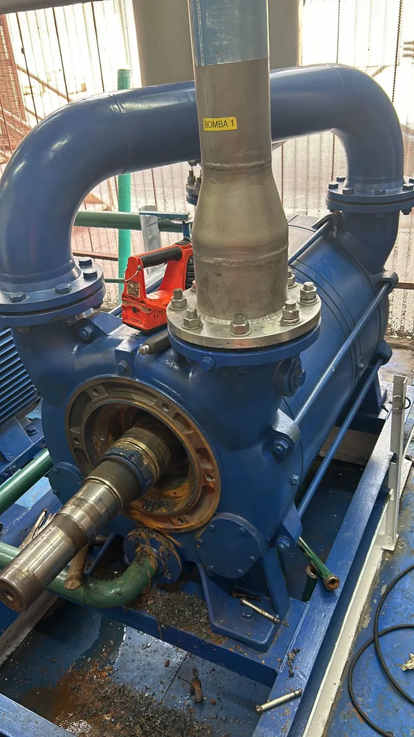 Eje y carcasa abierta de una bomba industrial